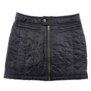 Athleta Toasty Buns Quilted Primaloft Mini Skirt Women Size 2 Charcoal Gray